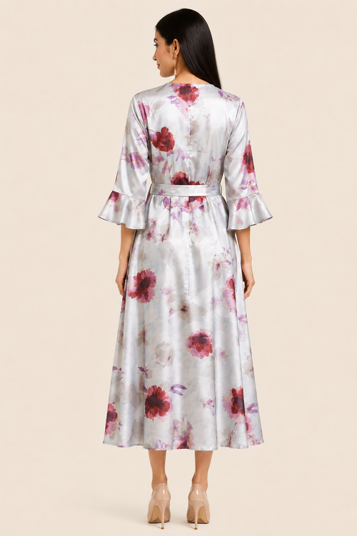 Blue Blush Botanica Satin Dress