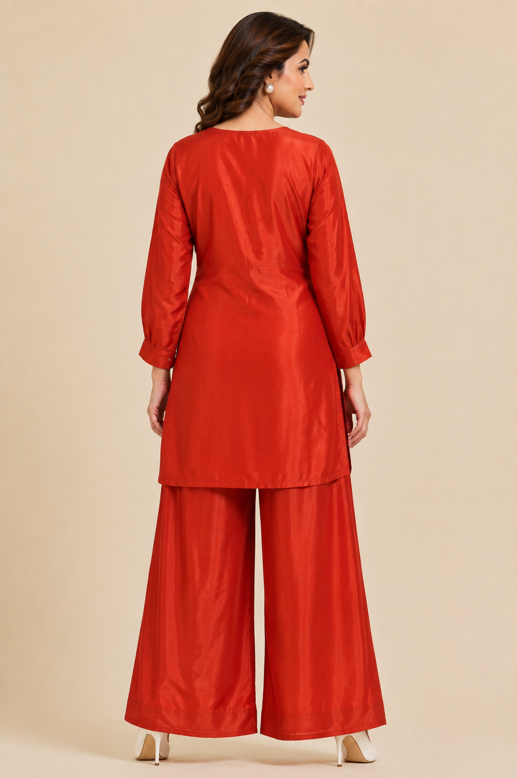 Palazzo Rust Silk Co-ord Set