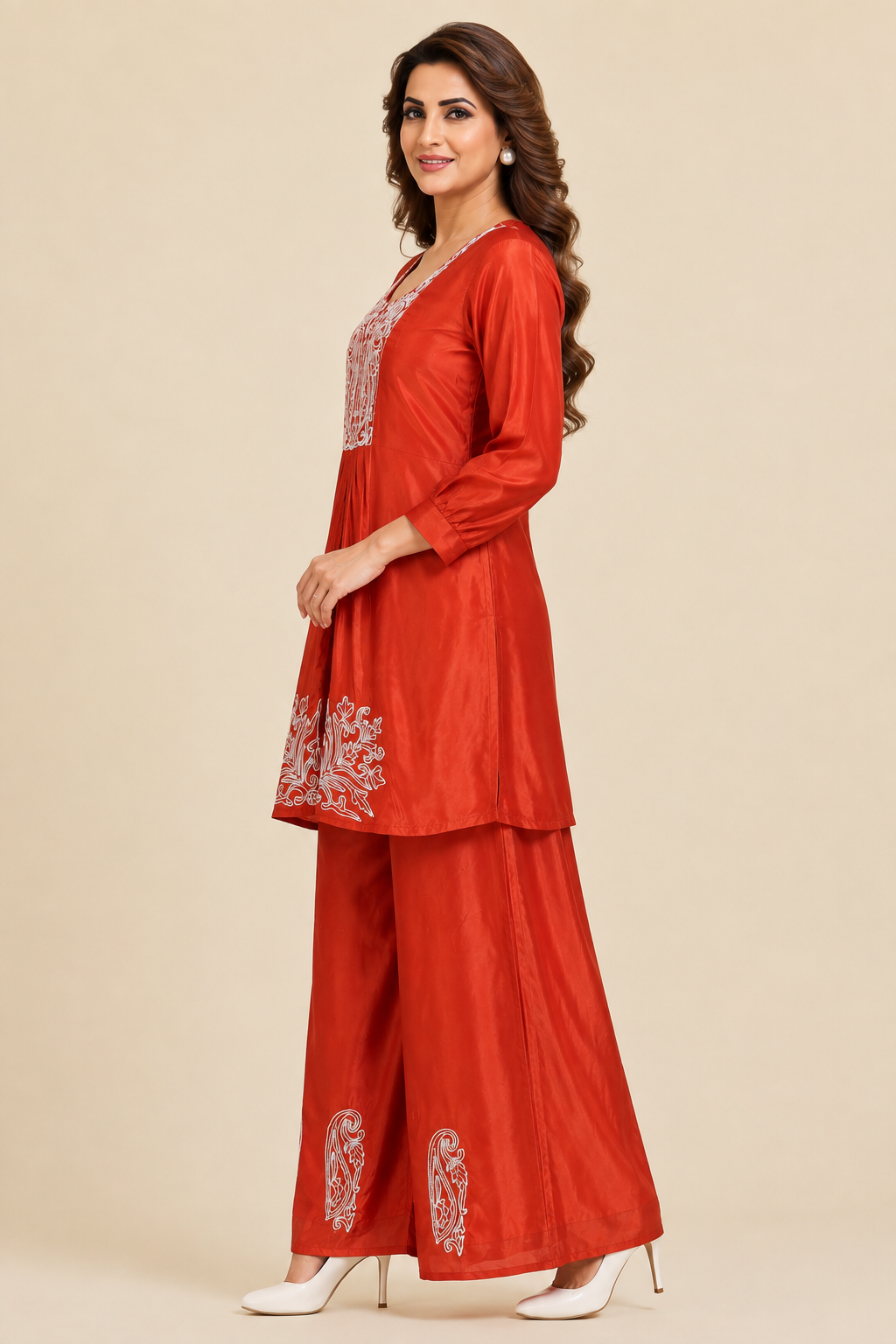 Palazzo Rust Silk Co-ord Set