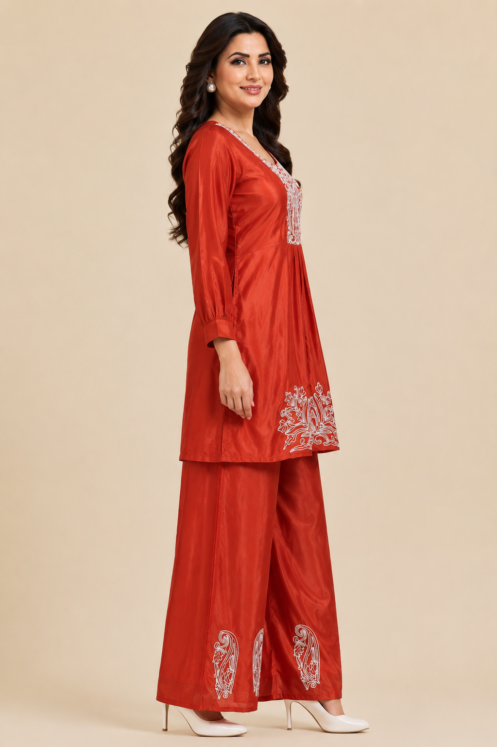 Palazzo Rust Silk Co-ord Set