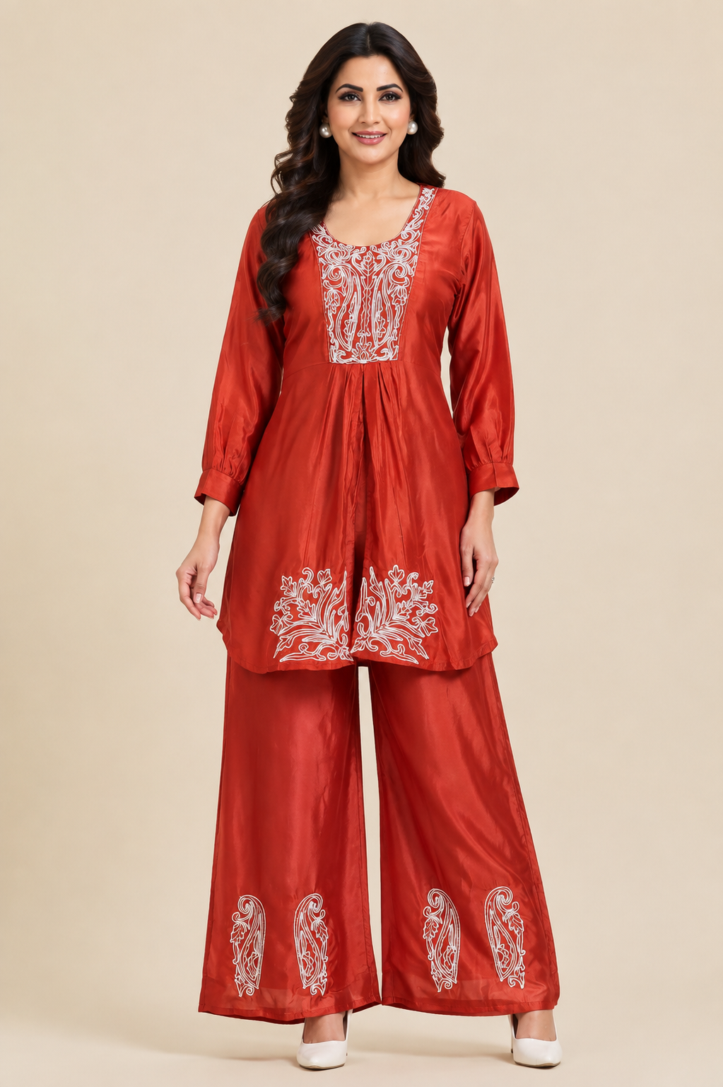 Palazzo Rust Silk Co-ord Set