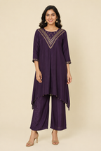 Royal Plum Embellished Co-ord Set