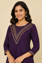 Royal Plum Embellished Co-ord Set