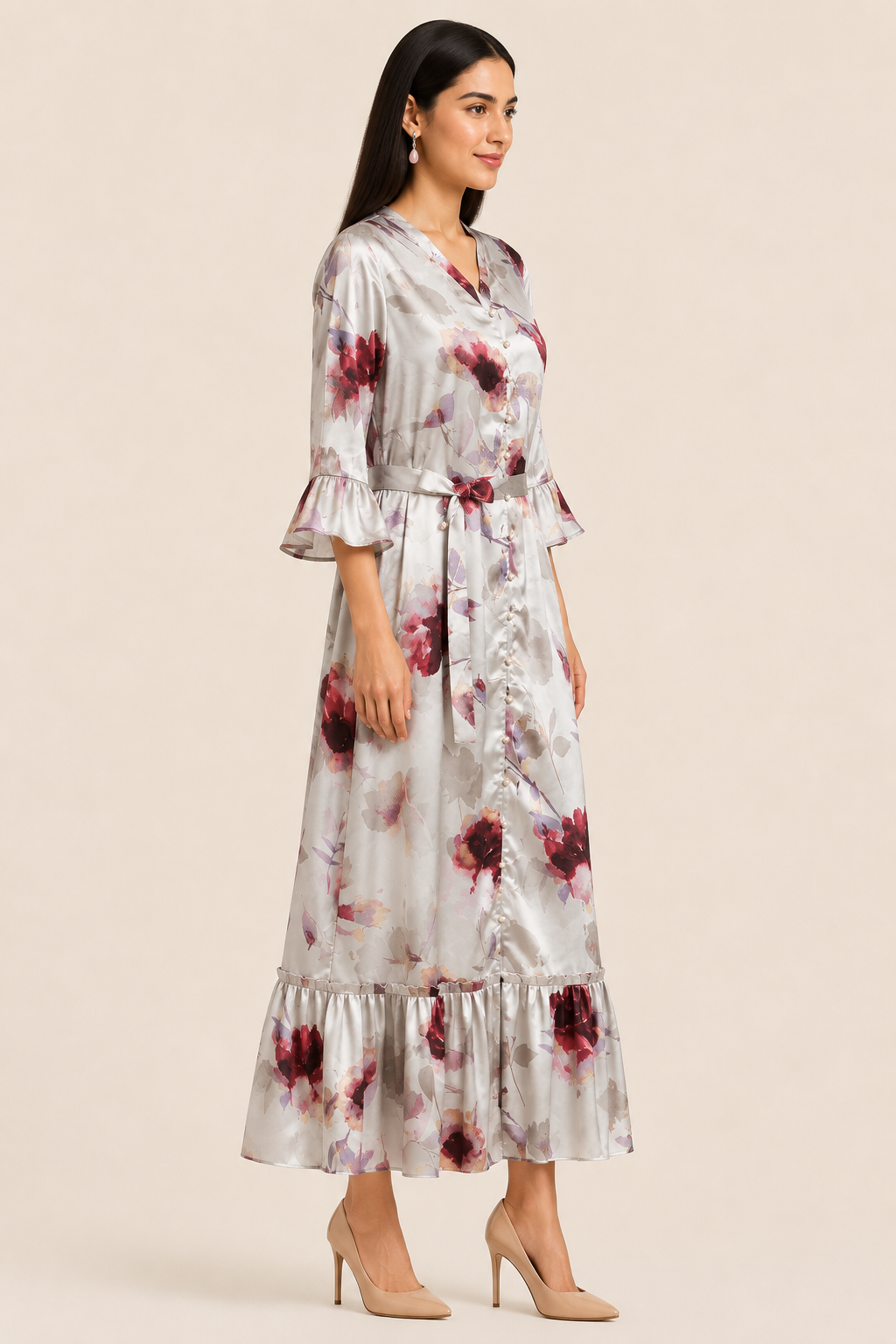 Ivory Blush Botanica Satin Dress