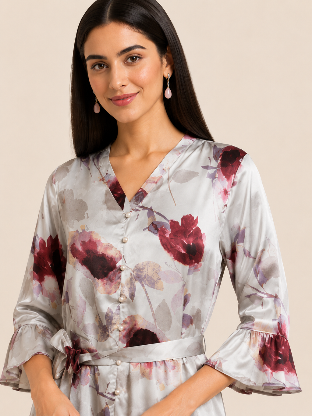 Ivory Blush Botanica Satin Dress