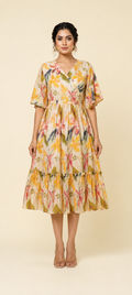 Floral Breeze Tiered Midi Dress