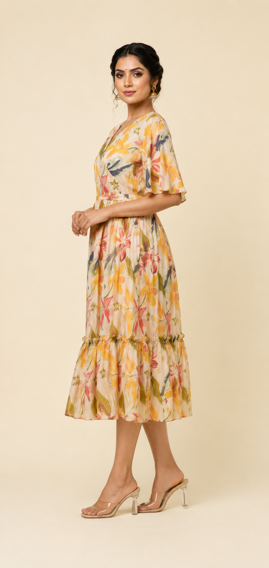 Floral Breeze Tiered Midi Dress