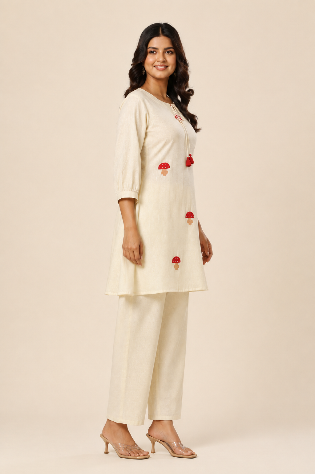 Ivory Mushroom Charm Co-ord Set
